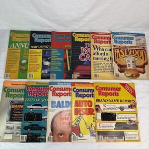vintage consumer reports magazine Lot 1988 Almost Full Year 11 Issues Total